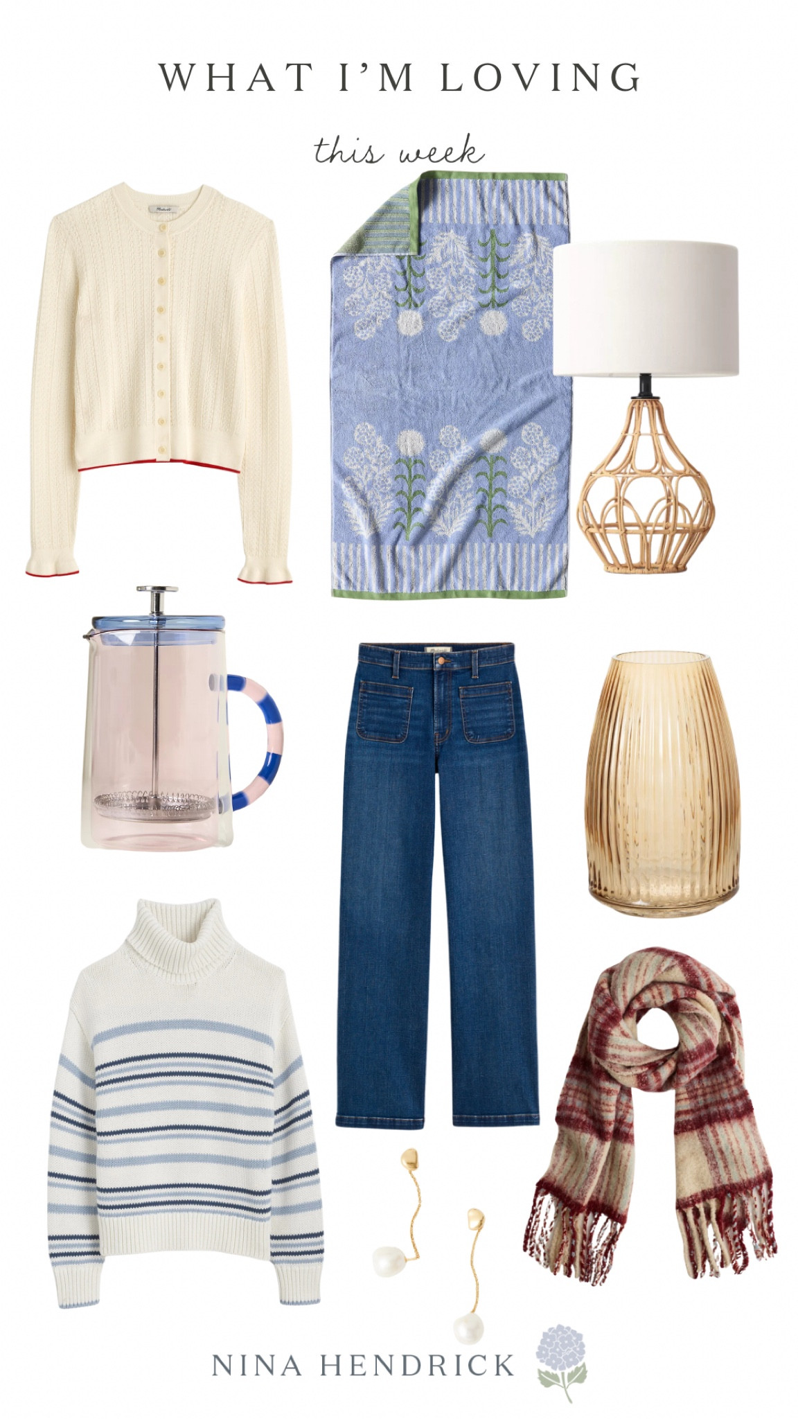 What I’m loving this week from madewell, Anthropologie, target 

#LTKStyleTip #LTKHome #LTKGiftGuide