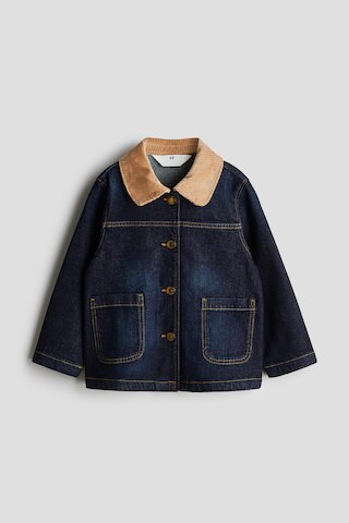 H & M - Denim Jacket with Corduroy Collar - Blue | H&M (US + CA)