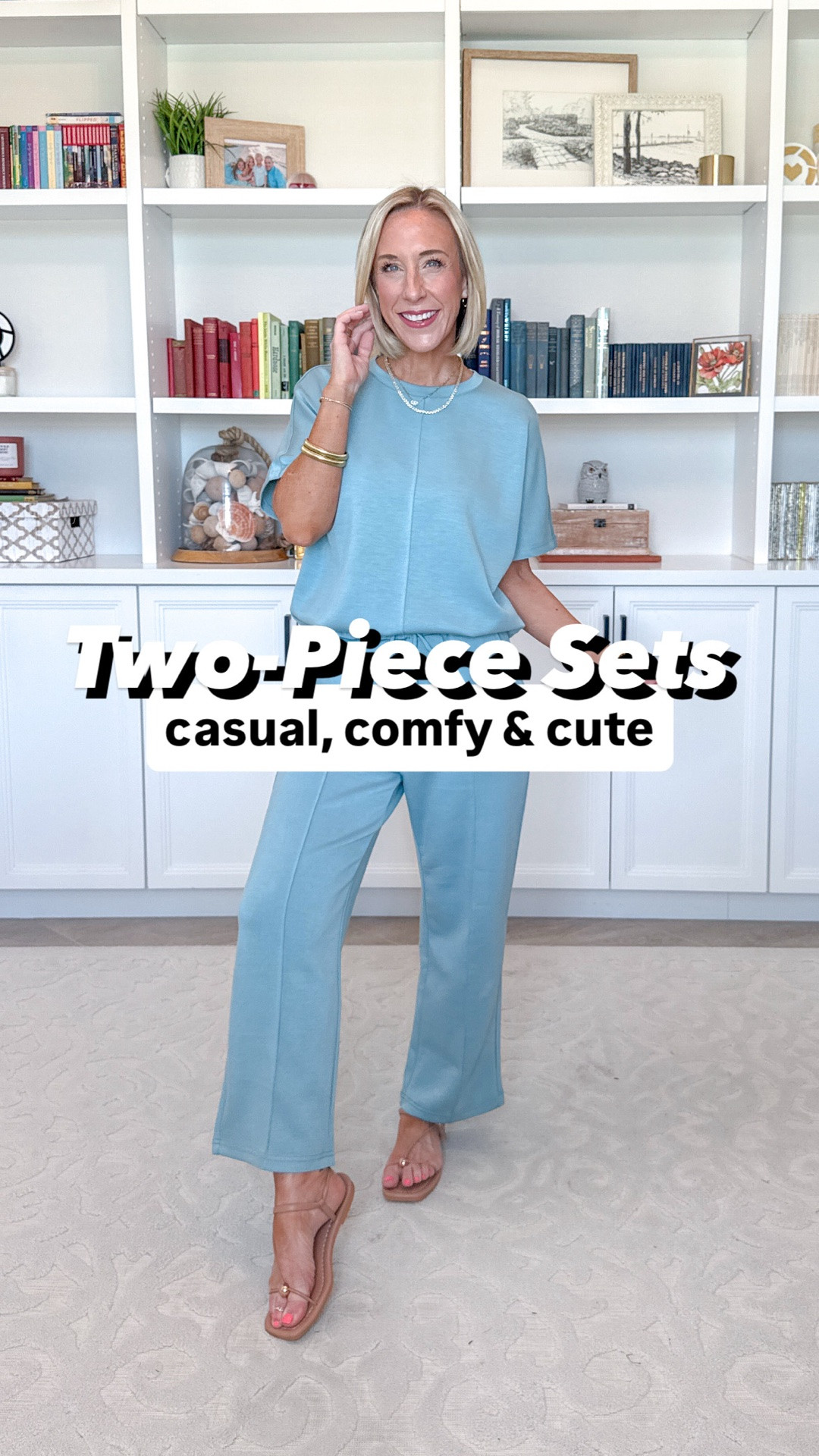 Two Piece Sets
* Short Sleeve & Wide Leg Pants Two Piece Set - size Small. 11 colors.
1. Seamed Short Sleeve Top & Wide Leg Pants Two Piece Set - size Small. 11 colors.
2. Crewneck Color Block & Wide Leg Pants Two Piece Set - size Small. 13 colors.
3. V-Neck Color Block & Wide Leg Pants Two Piece Set - size Small. 12 colors.
4. V-Neck & Shorts Two Piece Set - size Small. 16 colors.

#LTKSeasonal #LTKOver40