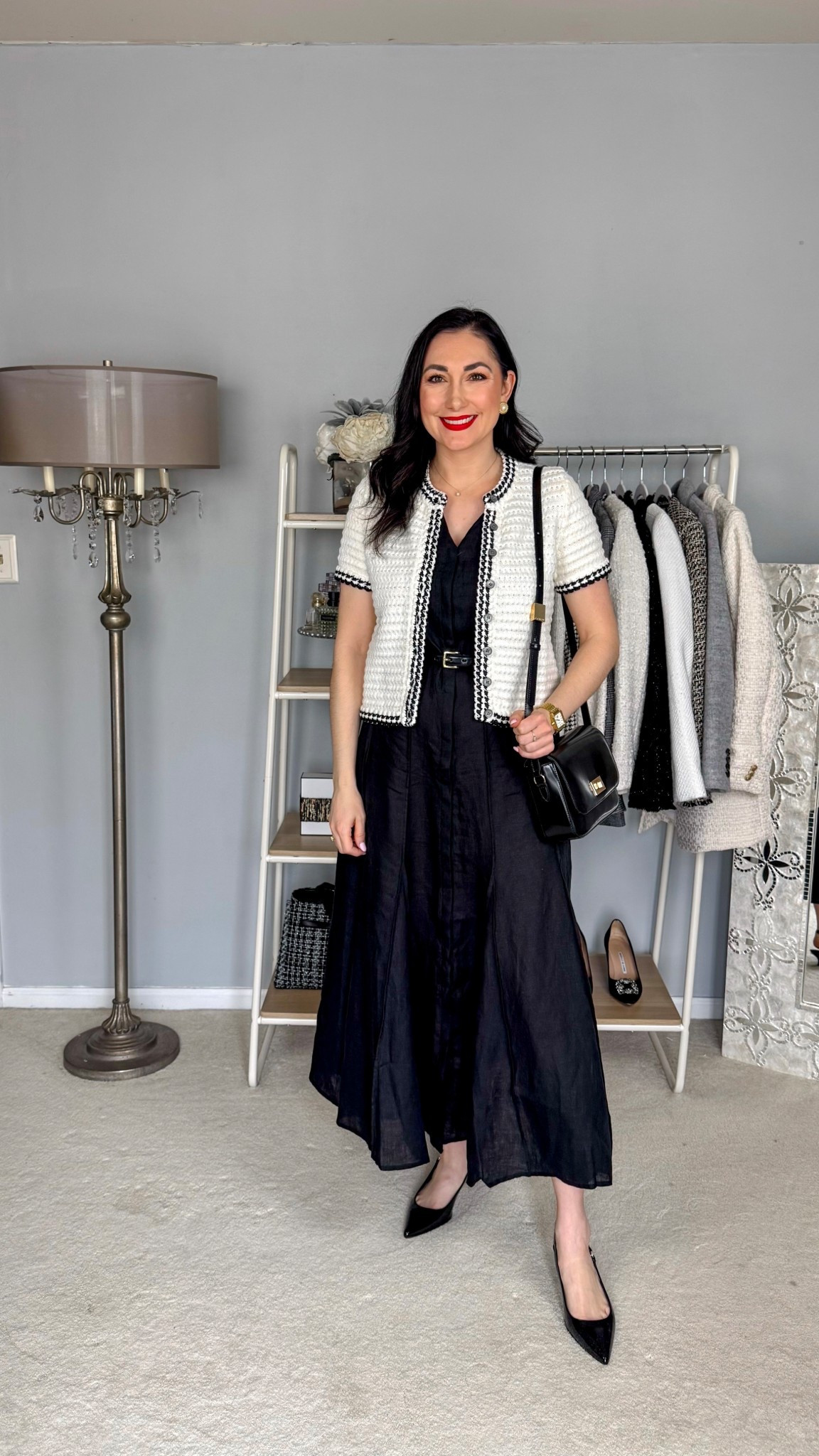 Classy spring work outfit 🖤

Black lindm dress 
White short sleeve sweater 
Black kitten heel sling backs 

Work wear 
Office style 
Office outfit 

#LTKSeasonal #LTKSaleAlert #LTKWorkwear