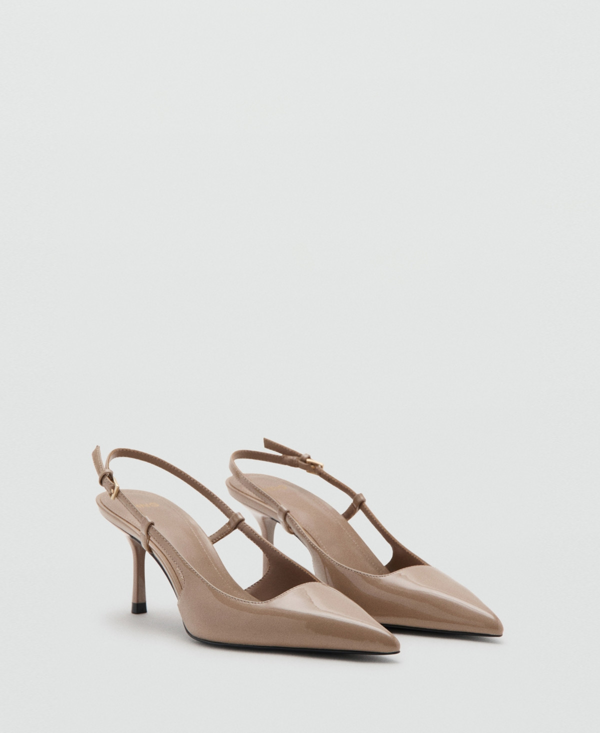 Mango Women's Patent Heeled Shoes - Nude | Macy's