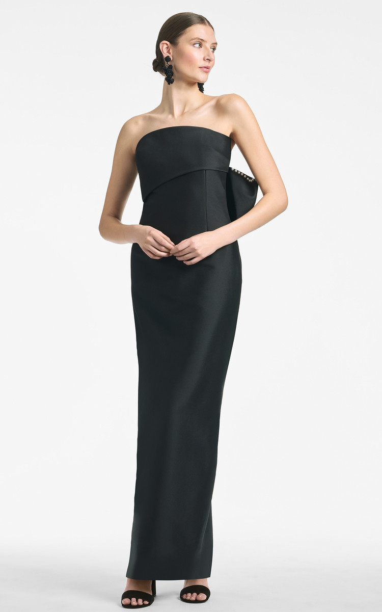 Keira Bow Back Satin Gown | Moda Operandi (Global)