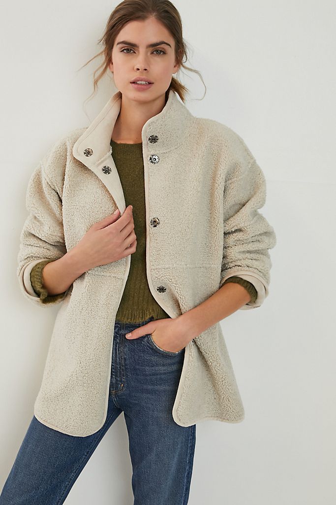 Albany Reversible Sueded Sherpa Coat | Anthropologie (US)