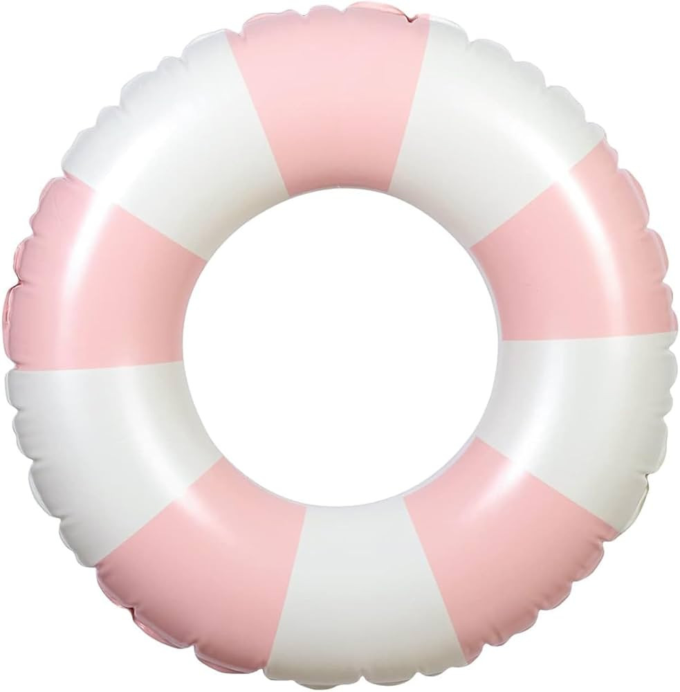 Medium 25 Inch Classic Striped Swim Ring for Kids and Adults, Inflatable Pool Float, Inner Tube f... | Amazon (US)