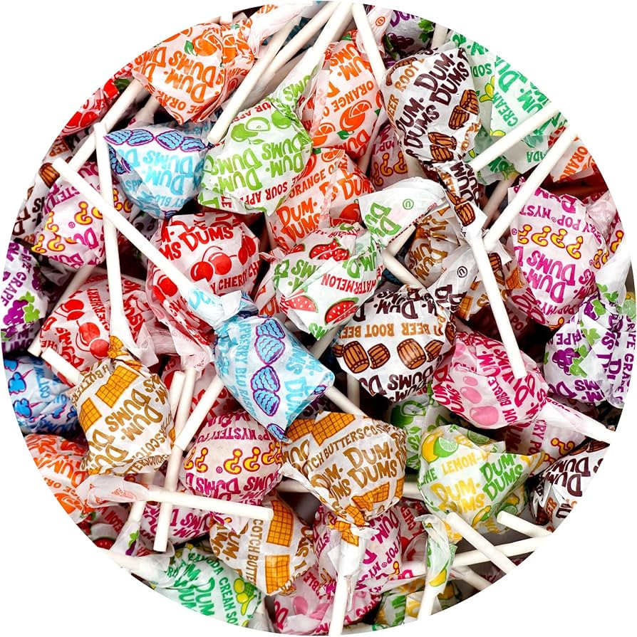 DUM DUMS Original Mix Lollipops, 1 lb Bag (60 Pieces Approx.), Gluten Free Hard Candy, Assorted F... | Amazon (US)