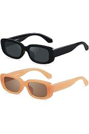 Retro Rectangle Sunglasses Women and Men Vintage Small Square Sun Glasses UV Protection Glasse | Amazon (US)