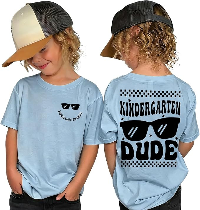 Kindergarten Dude Shirt for Boys First Day of Kindergarten T-Shirt 1st Day of School Tee Kids Bac... | Amazon (US)