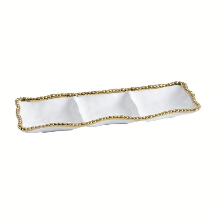 Pampa Bay "Golden Salerno" 3-Part Rectangular Serving Platter | Ross-Simons