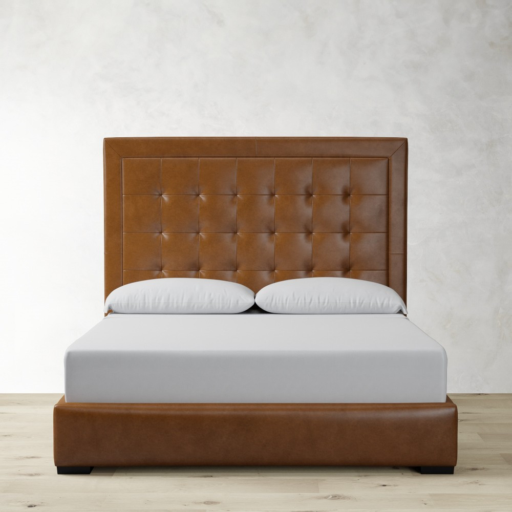 Irving Box-Tufted Upholstered Bed & Headboard | Williams-Sonoma