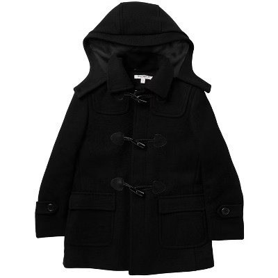 Isaac Mizrahi Boys CT1004 Wool-Blend Toggle Coat with Removable Hood – Black - 20 | Target