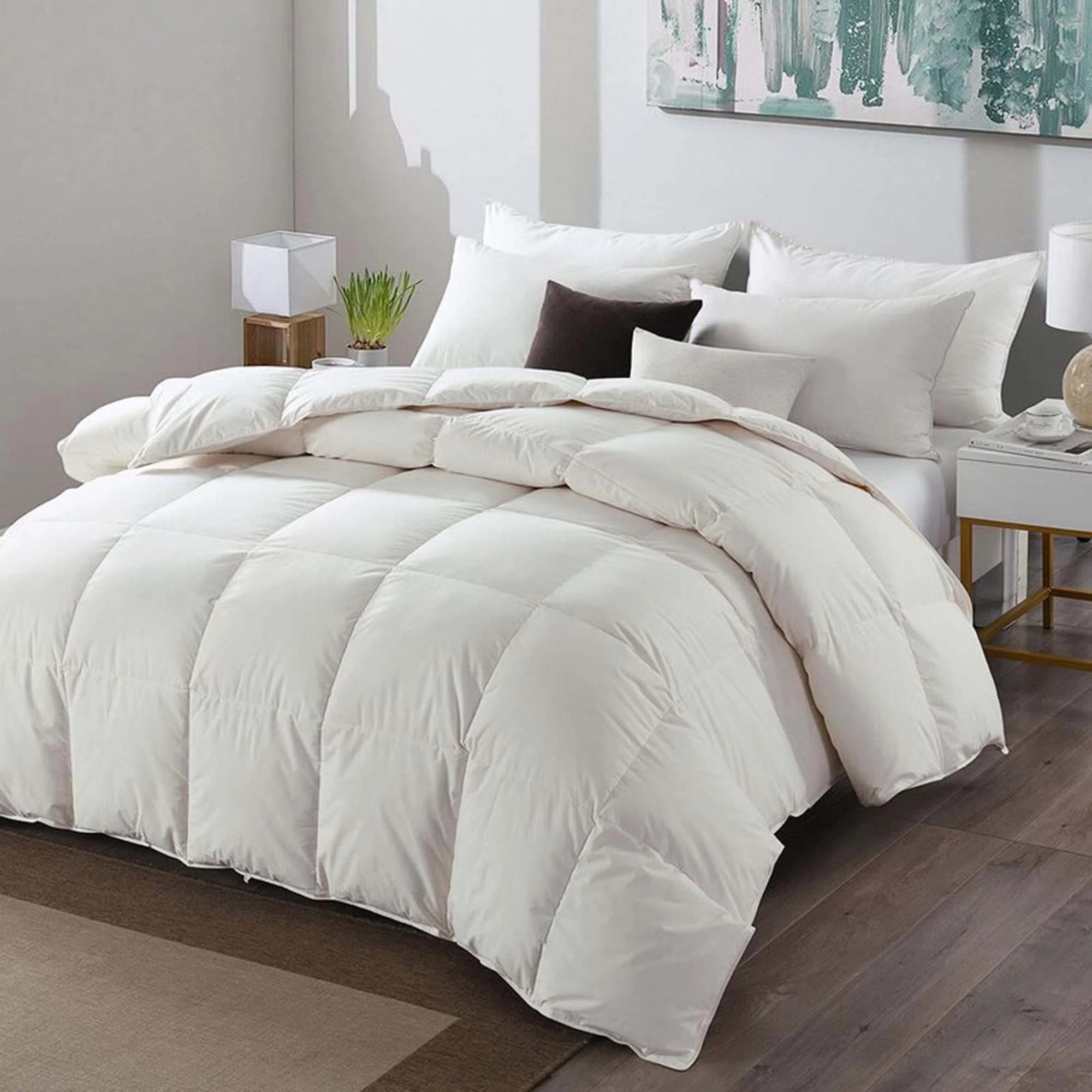 All-Season Feather and Down Duvet Soft-Cotton Bed Duvet Insert | Wayfair North America