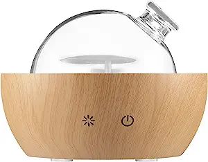Glass Essential Oil Diffuser with Real Wood Base, 200ml Ultrasonic Aromatherapy Diffuser, Glass D... | Amazon (US)