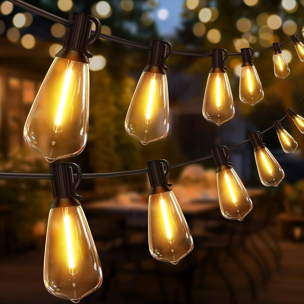 Ollny Outdoor String Lights 120FT, Shatterproof Connectable Patio Lights with 60+2 Spare ST38 Vin... | Amazon (US)