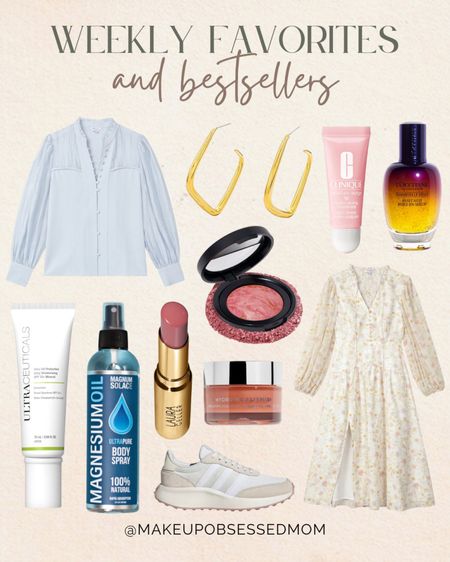 Here's a compilation of the most popular items of the week: a pastel blue long-sleeve top, gold earrings, a white long-sleeve midi dress, body spray, a lip mask, and more!
#beautyfinds #bestsellers #selfcare #springfashion

#LTKstyletip #LTKSeasonal #LTKbeauty