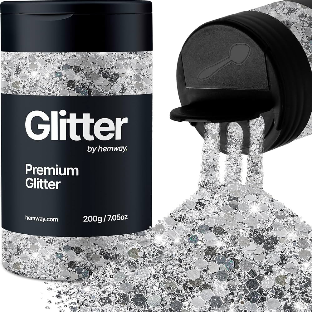 Mixed Glitter Silver 200g/7.23oz Face Nail Art Tumblers Cards Body Face Paint Eye Resin Festival ... | Amazon (US)