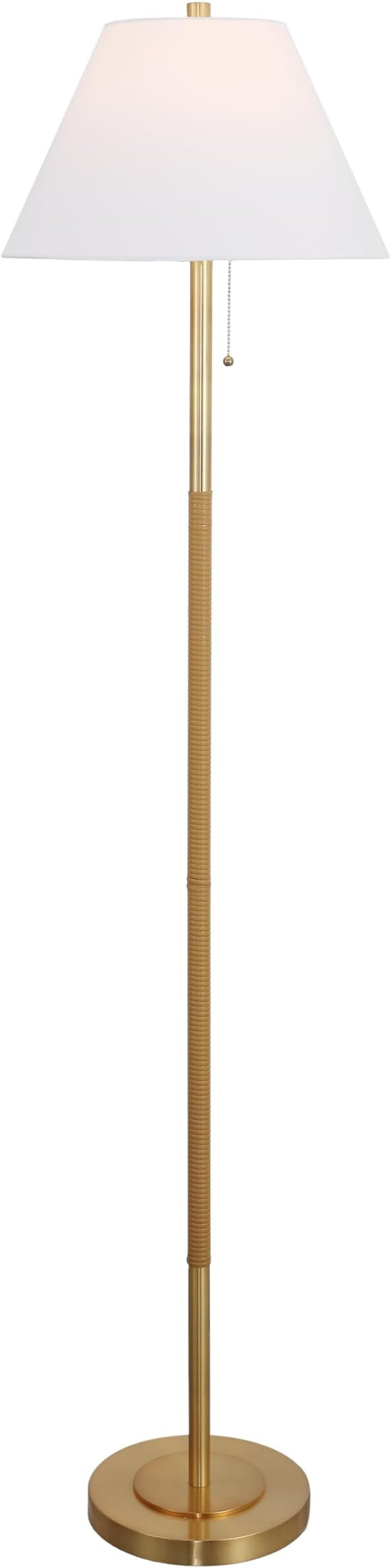 SAFAVIEH Lighting Collection - Christin Brass & Natural Rattan Floor Lamp, 68-Inch Tall Modern St... | Amazon (US)