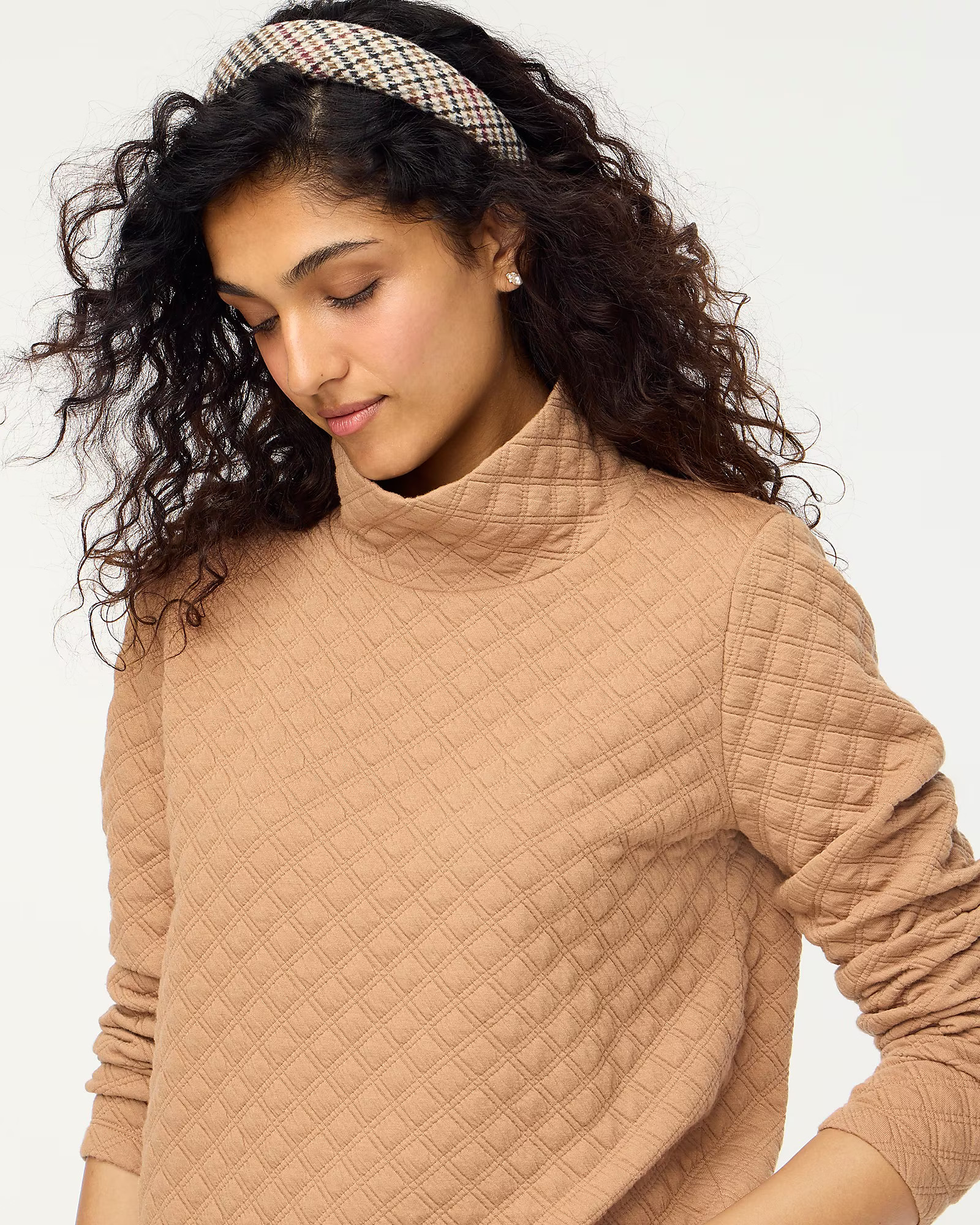Quilted mockneck pullover | J.Crew Factory