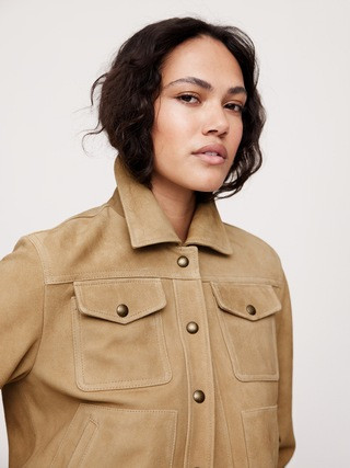 Relaxed Suede Trucker Jacket | Banana Republic (US)