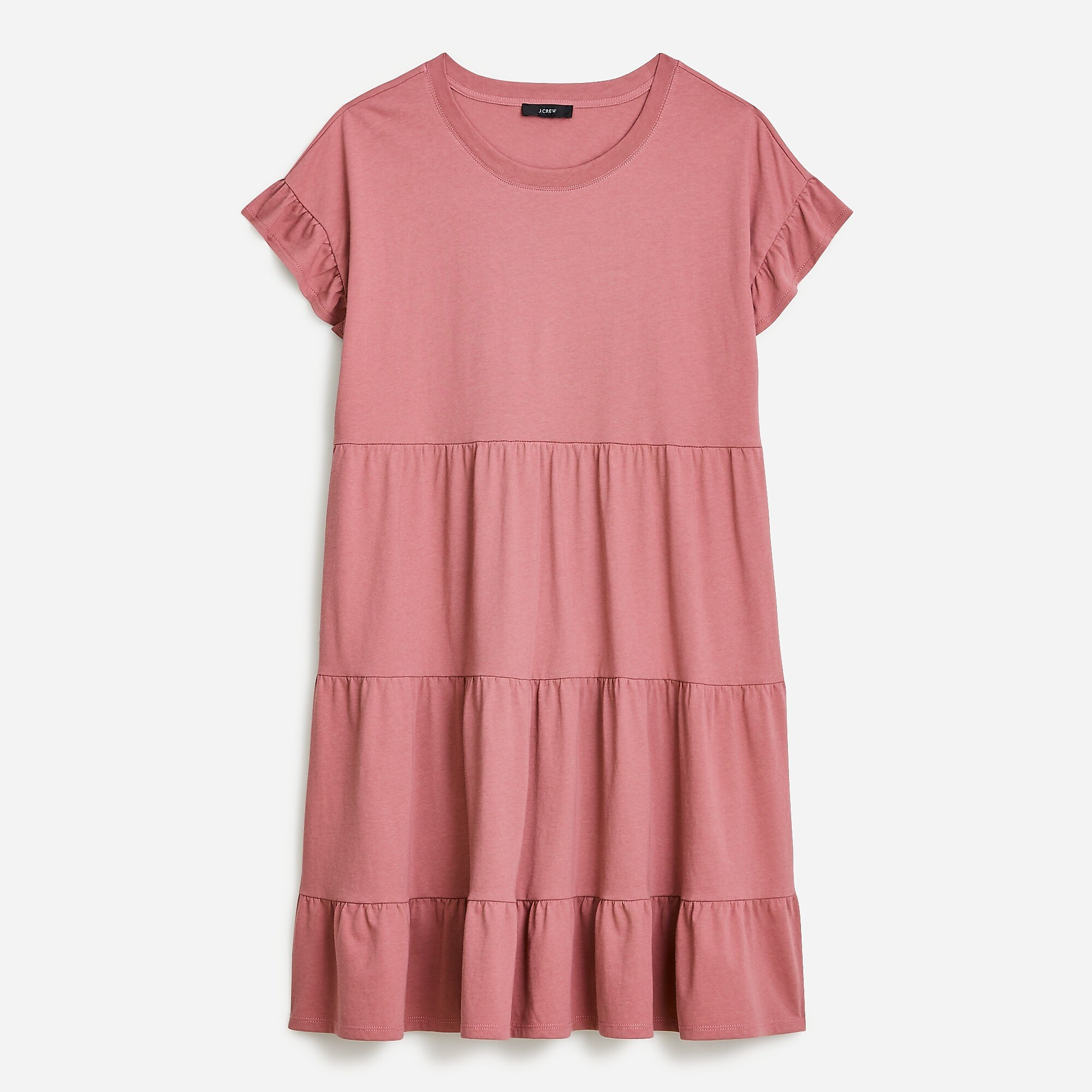 Tiered dress in broken-in jersey | J. Crew US