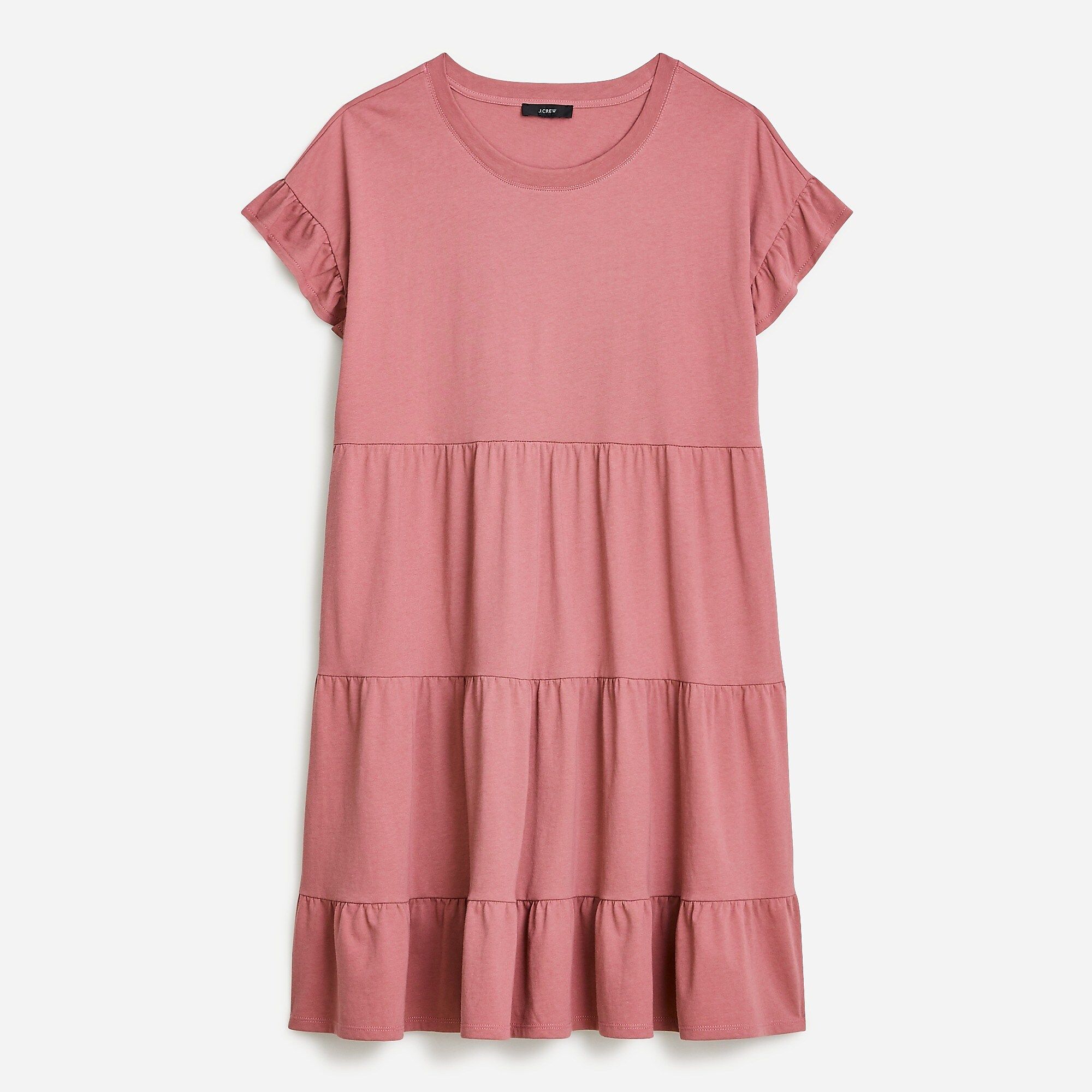 Tiered dress in broken-in jersey | J.Crew US