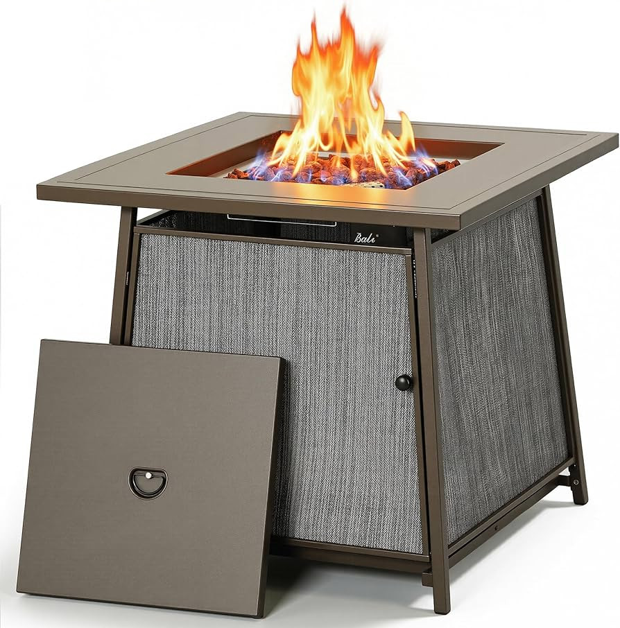 BALI OUTDOORS 50,000 BTU Propane Fire Pit Outdoor, 28 inch Propane Fire Pit Table Square, Gas Fir... | Amazon (US)