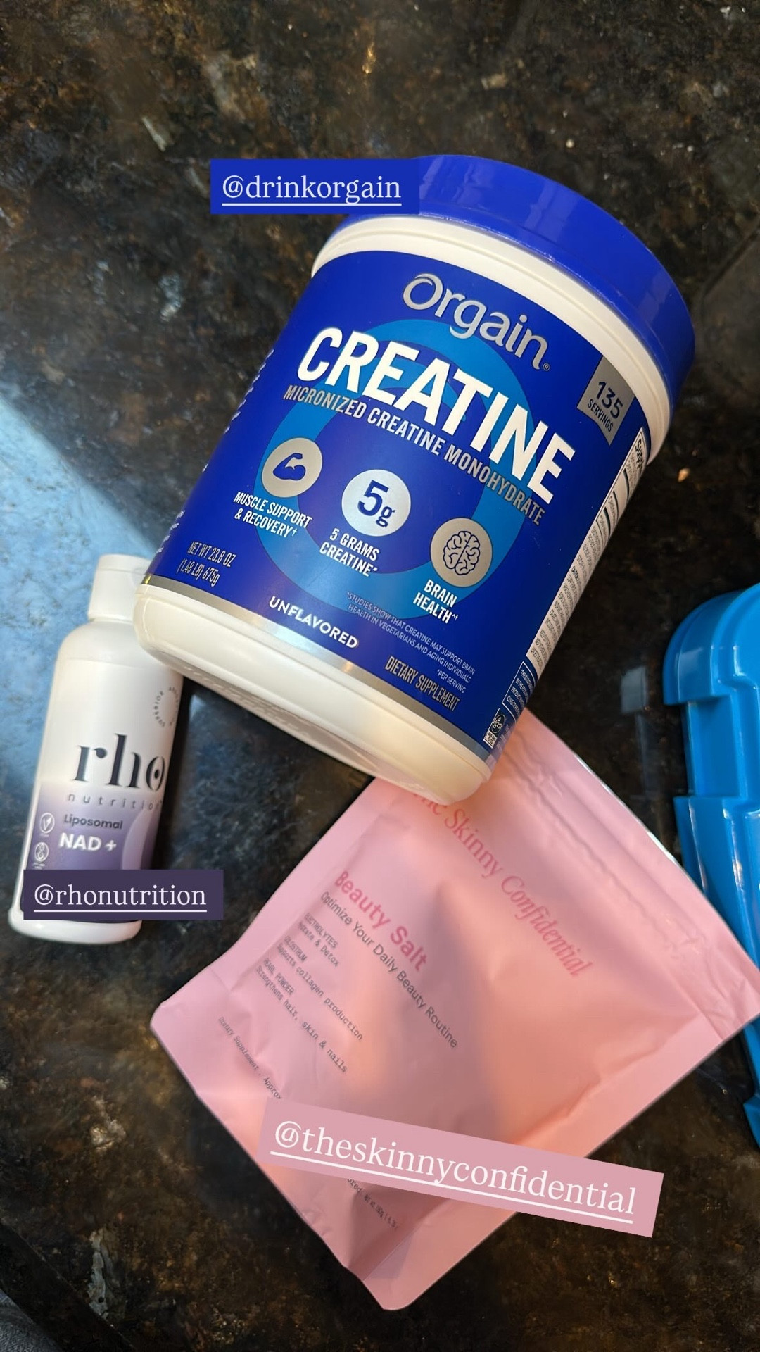 The morning beauty elixir of life with a Laila cameo! I find stacking all my supplements together by am and pm makes them easier to take! And creatine is not just for the boys, it has so many benefits that are vital for women too, including boosting brain health and helping with lean muscle building!

#LTKBeauty #LTKOver40