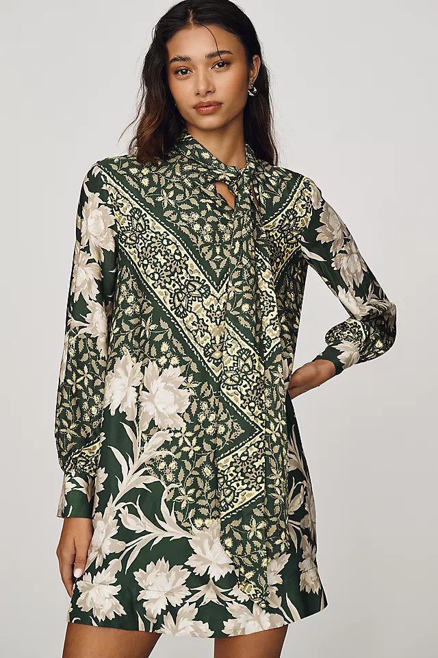 Caroline Tie-Neck Mini Dress by Maeve | Anthropologie (US)