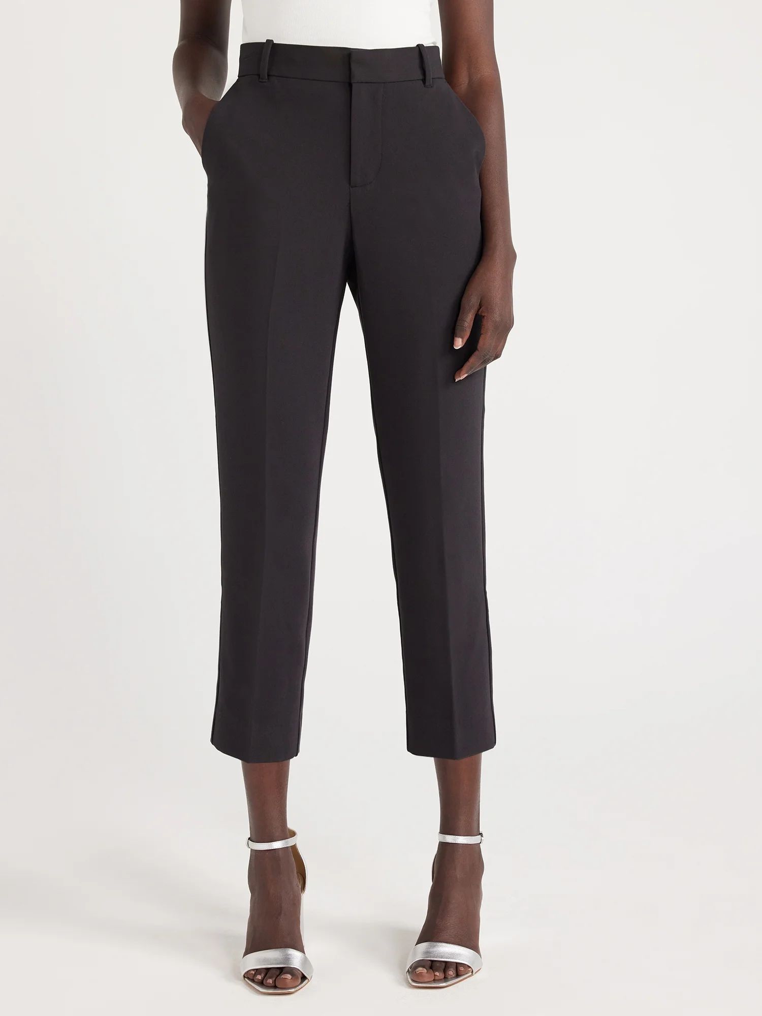 Free Assembly Women’s Mid Rise Slim Tailored Trousers, 26” Inseam, Sizes 0-20 | Walmart (US)