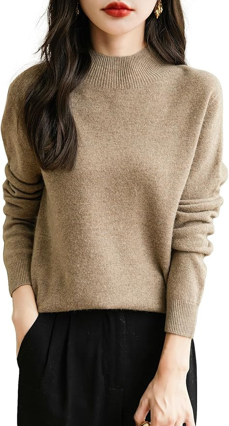 Chanyarn Women's 100% Merino Wool Seamless Sweater Mock Neck First-Line Ready to Wear Long Sleeve... | Amazon (US)