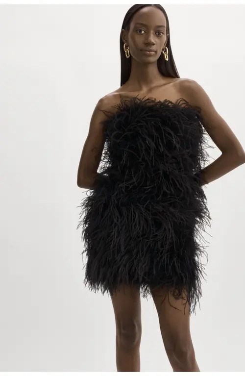 LAMARQUE Triana | Feather Dress in Black at Nordstrom, Size Small | Nordstrom