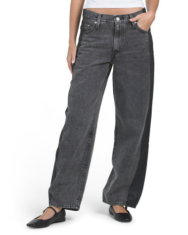 Baggy Dad Jeans With Satin Spats | TJ Maxx
