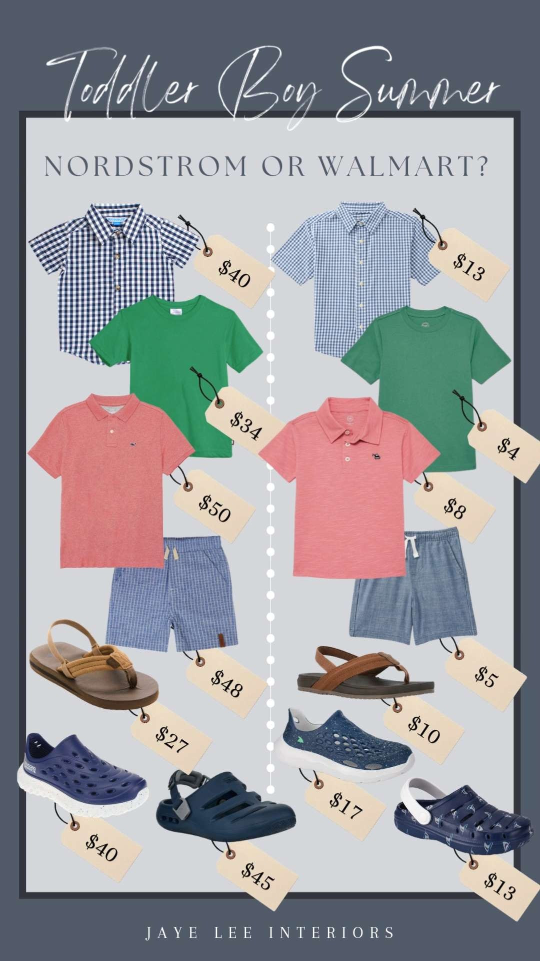 Save BIG on classic, preppy toddler boy favorites! I am so excited about these designer dupe finds at (who would've guessed) Walmart! Added this whole mini capsule wardrobe to my cart in time for Easter! Added all up, the Walmart capsule is 75% less than Nordstrom!
Toddler boy clothes, Walmart toddler boy, toddler boy Easter Outfits, Spring wardrobe for kids, little boy summer clothes, boys SS26, boy's vacation looks, preppy style, #ginghamshirt #boyspoloshirts #toddlerstyle #jleeinteriors 

 #LTKmomlife #LTKSaleAlert #LTKKids