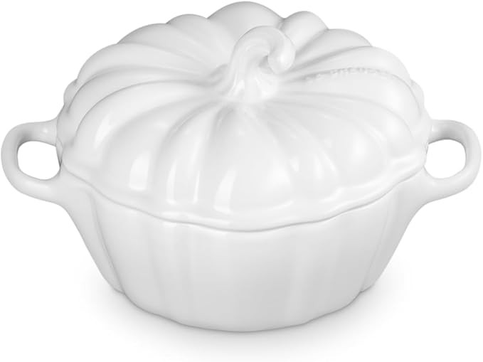 Le Creuset Stoneware Figural Pumpkin Petite Cocotte, 12 oz., White | Amazon (US)