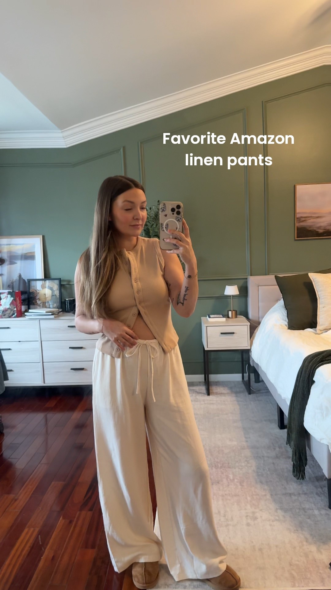 I feel like there’s so many linen pants styles out there on Amazon, but these have been tried and true for me! Great length love the adjustable waist band and of course that they have pockets! Wearing a size medium, and they fit perfectly !! ￼

#LTKootd #LTKSpringSale #LTKmomlife