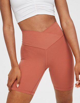 OFFLINE By Aerie Real Me Crossover Rib Bike Short | American Eagle Outfitters (US & CA)