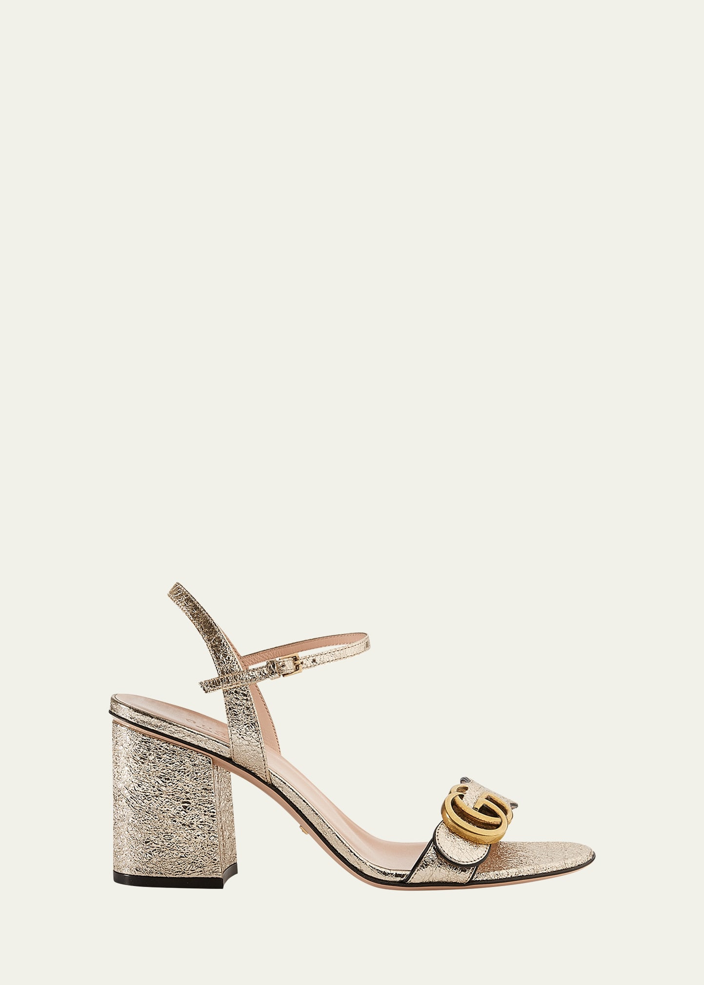 Gucci Marmont Metallic High-Heel Sandals | Bergdorf Goodman