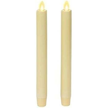 Luminara Flickering Flameless Ivory Taper Candles - Warm LED Light Flame - 2 AA Battery Operated ... | Amazon (US)