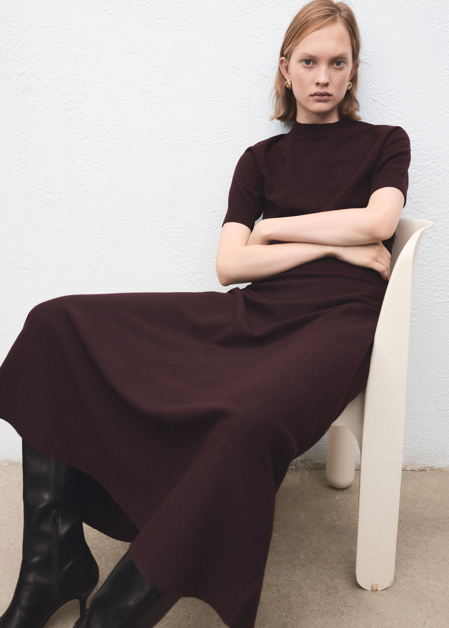 Wool-blend knitted skirt | MANGO (UK)