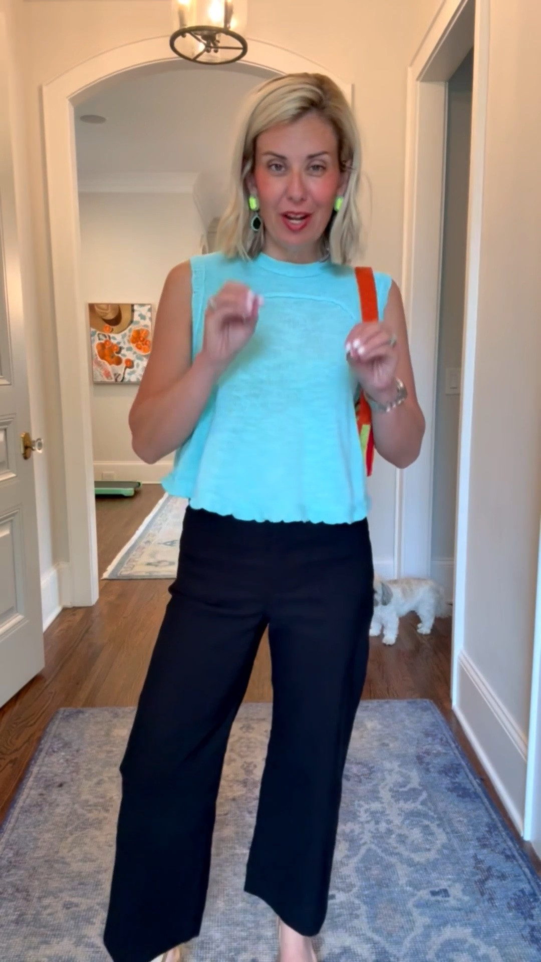 Anthro is your one stop shop for all things jewels, bags, shoes & those statement pieces we all love. I have the Colette in pants, shorts & even skirts. They are a closet staple! 
Top - xs
Pants - 26P
Heel -  8 tts

*Use my code CATHERINE20 for 20% off Orders of $100+ at Anthropologie

#anthropartner
@anthropologie

#LTKOver40 #LTKdayinmylife #LTKmomlife