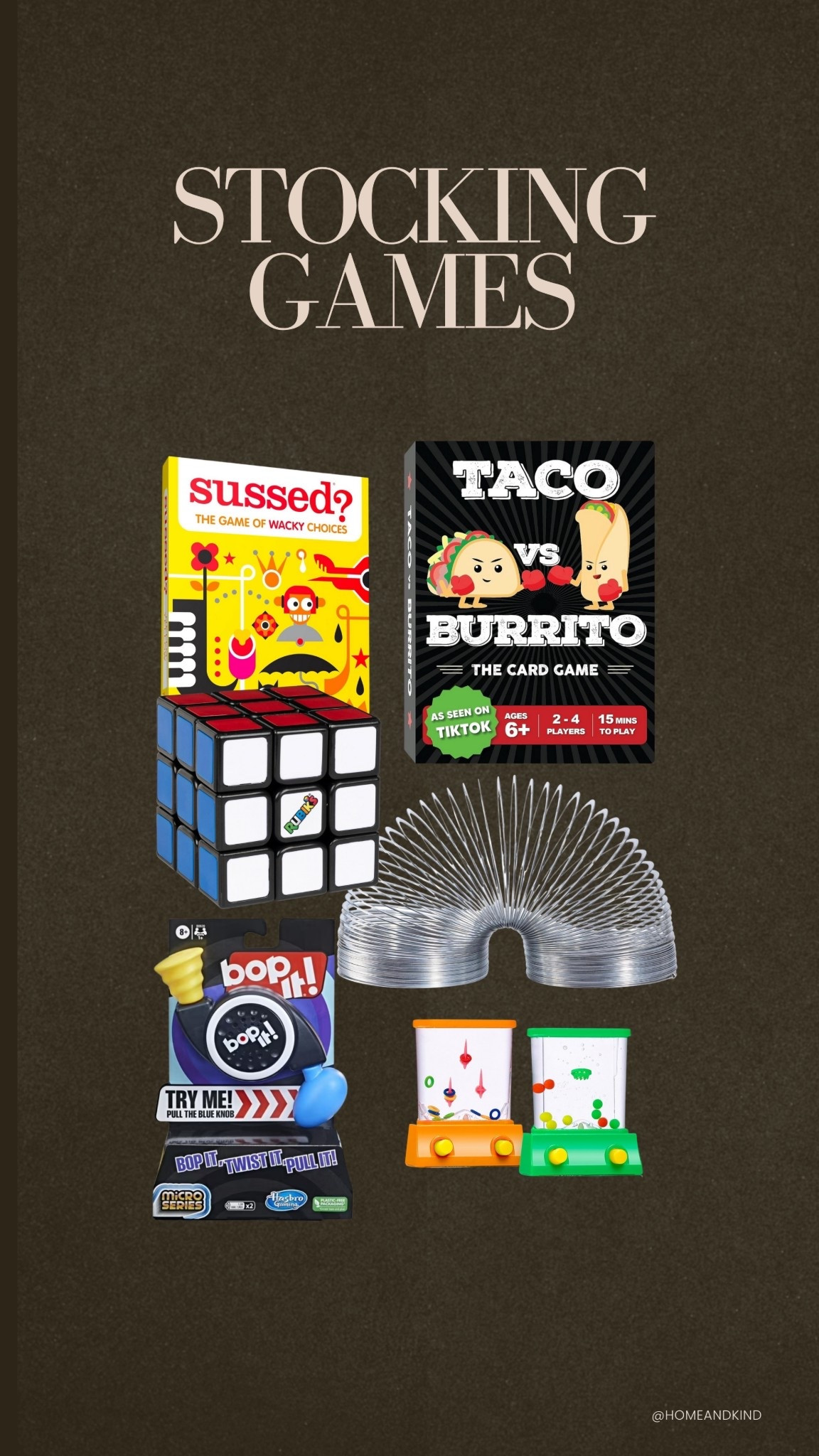 I love adding small games to stockings! They take up a lot of space and are super fun 

#LTKHoliday #LTKFindsUnder50 #LTKGiftGuide