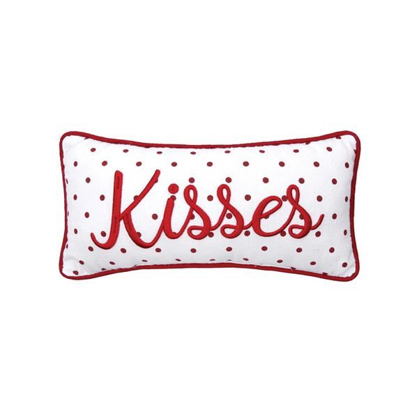 C&F Home 6" x 12" Kisses Dot Petite Pillow Valentine's Day Decorative Printed and Embroidered | Target