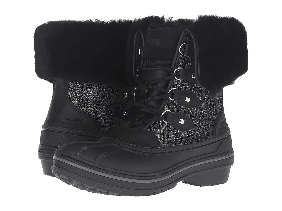 Crocs AllCast II Luxe Boot (Black Shimmer) Women's Boots | 6pm