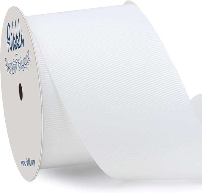 Ribbli White Grosgrain Ribbon,2 inches x Continuous 10 Yards,Use for Bows DIY Hair Accessories,Gi... | Amazon (US)