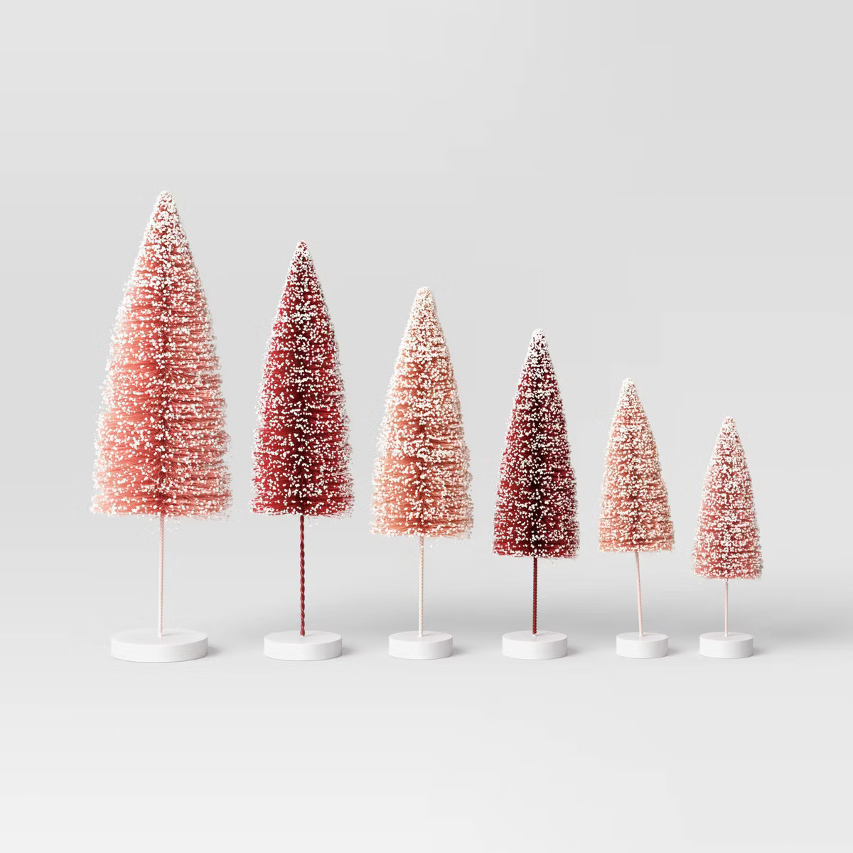 6pc Sisal Bottle Brush Tree Christmas Figurine Set - Wondershop™ Yellow | Target