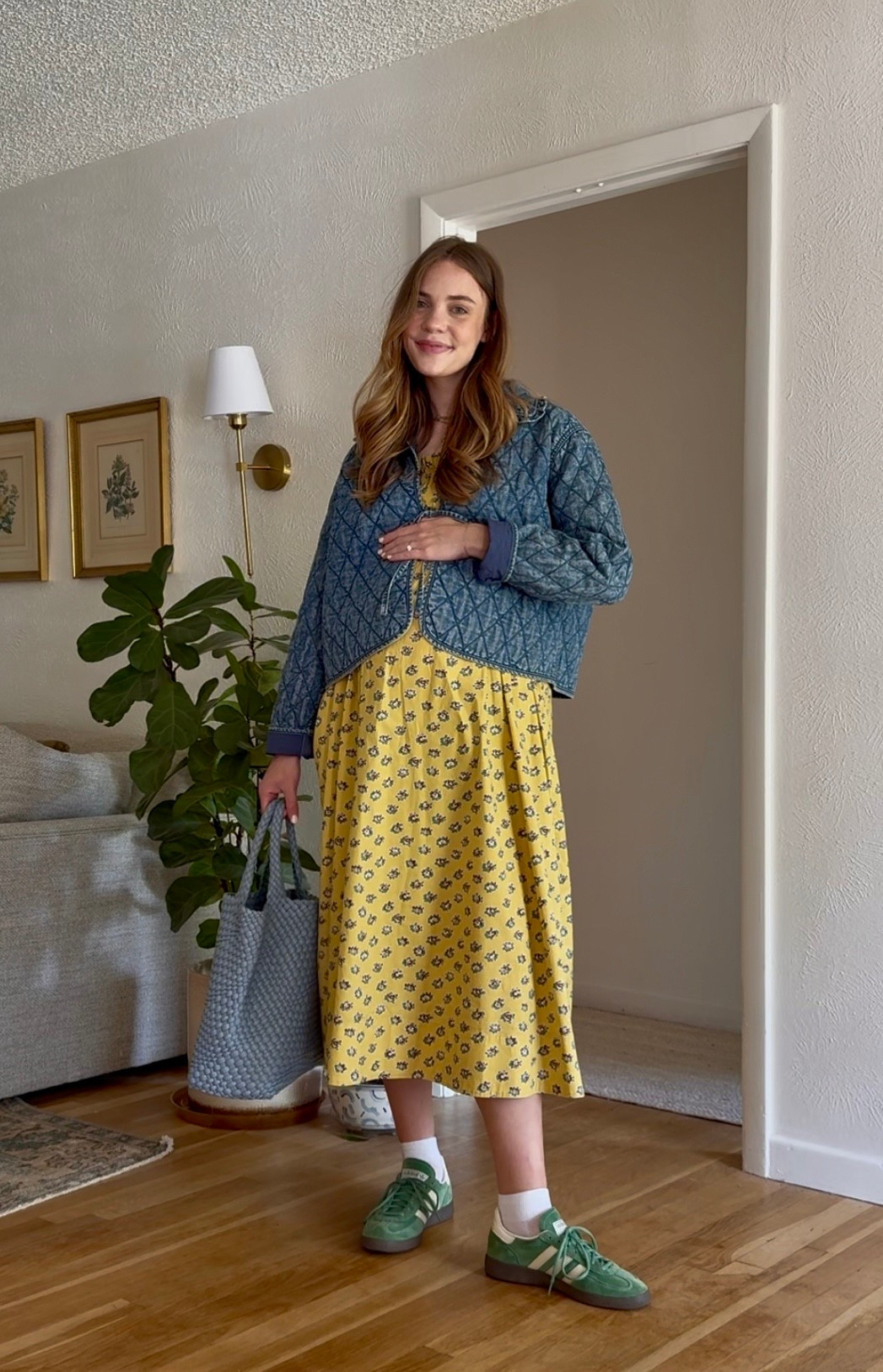 spring ootd at 32 weeks pregnant #spring #dress #bumpfriendly #maternity #pregnancy #fashion #style 

#LTKBaby #LTKSeasonal #LTKBump