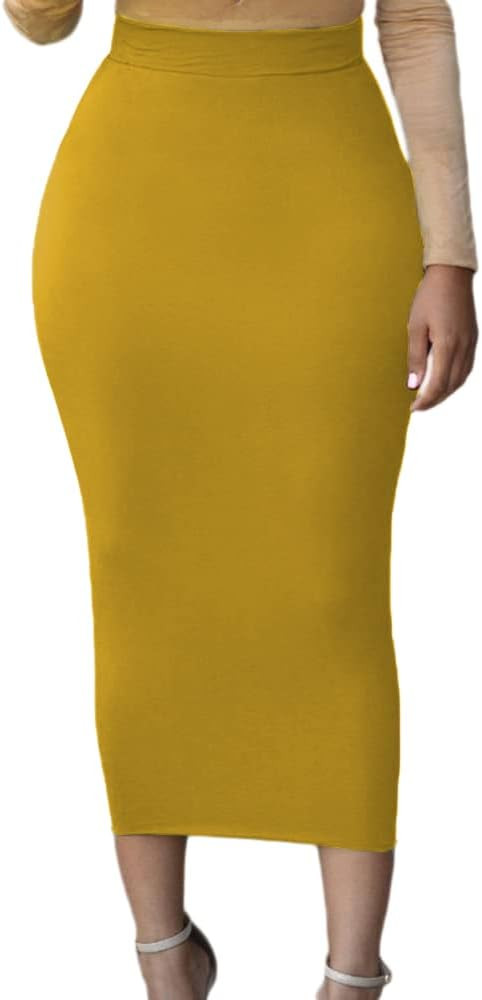 Lrady Women's High Waist Slim Bodycon Party Club Night Out Maxi Long Pencil Skirts | Amazon (US)