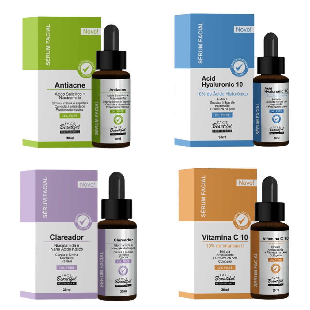 Sérum Facial Face Beautiful Sérum 30ml 5 Opções Nova Formula | Shopee (BR)