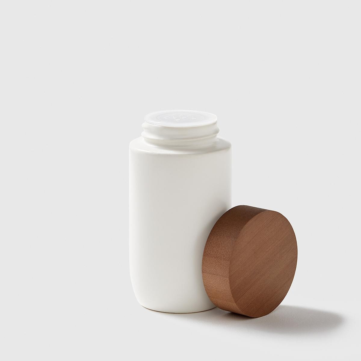 Marie Kondo Cloud White Ceramic Spice Jar with Bamboo Lid | The Container Store