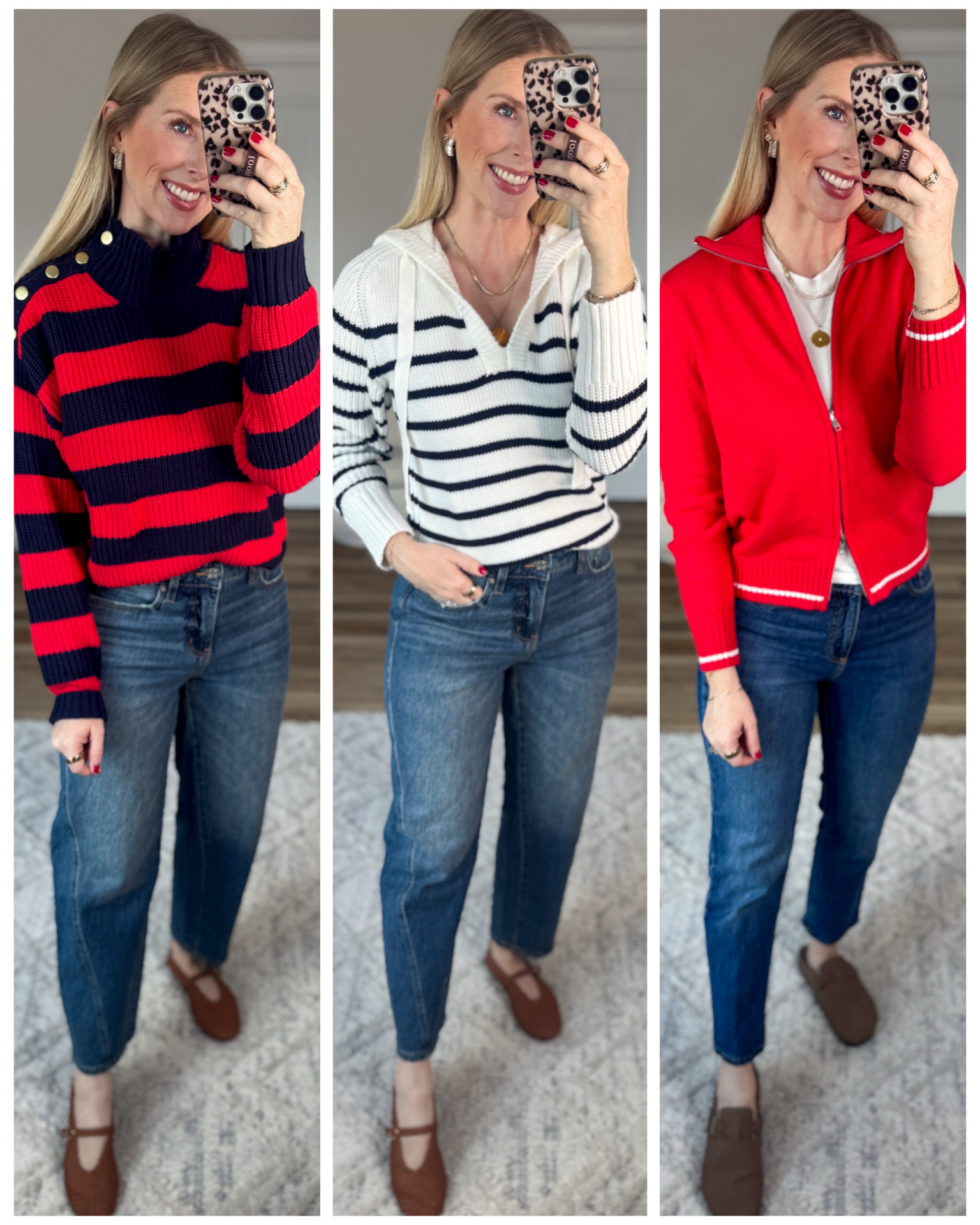 Daily try on, Walmart outfit, Walmart fashion, Walmart try on, red sweater, striped sweater 

#LTKmomlife #LTKFindsUnder50 #LTKootd