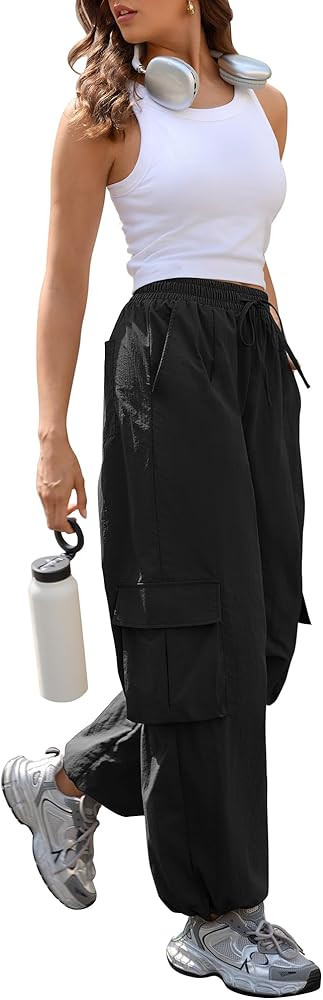 ZAFUL Cargo Pants for Women High Waisted Casual Pants Baggy Wide Leg Y2K Streetwear with 6 Pocket... | Amazon (US)